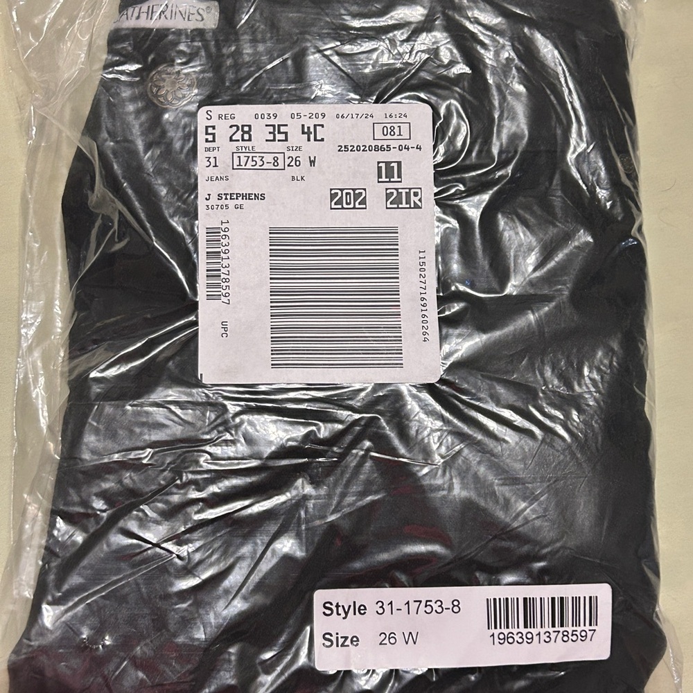 Catherine’s Black Jeans Size 26W